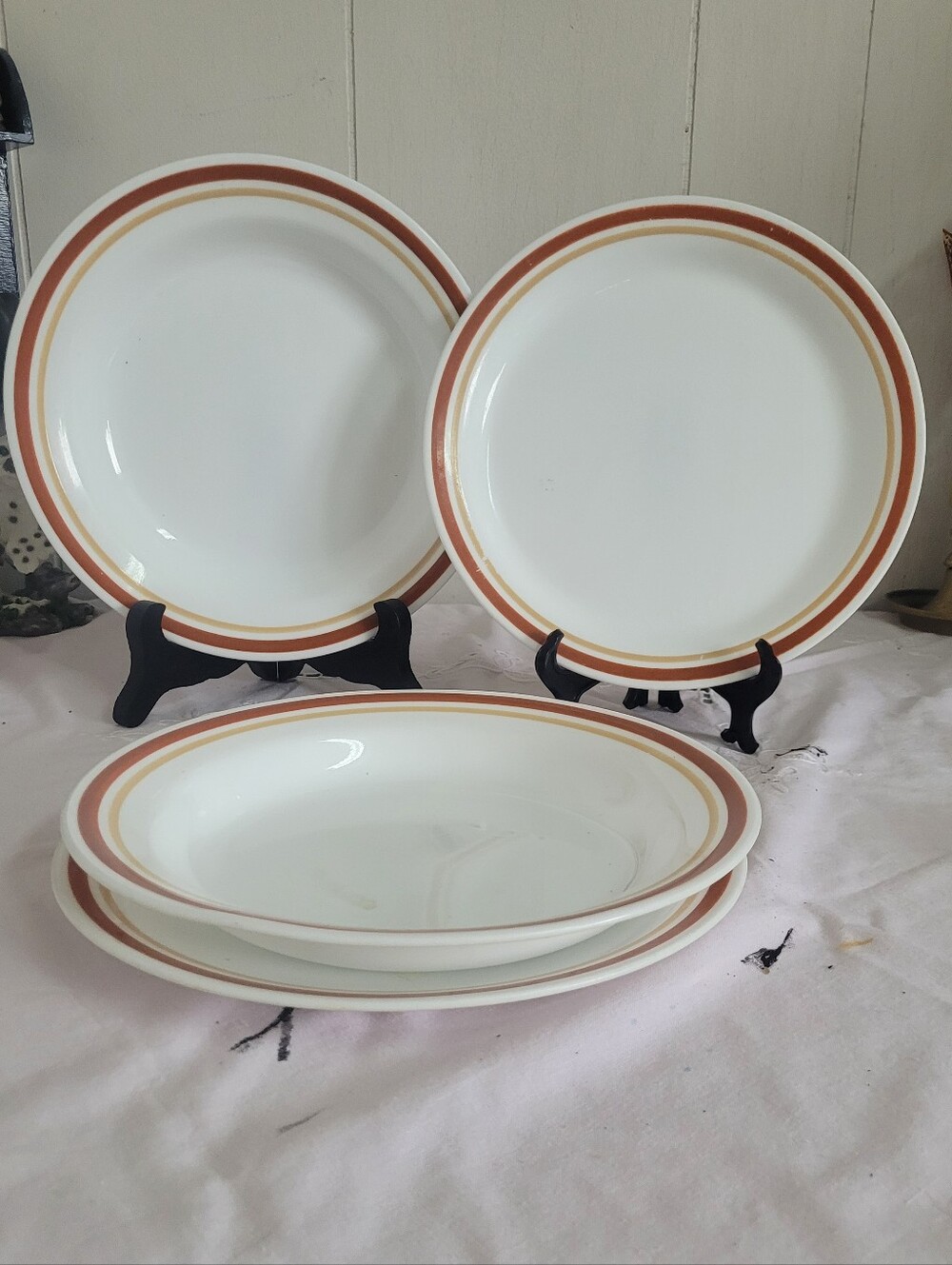 Vintage "Cinnamon" pattern ("Chestnut") Bowl And Plate Set (2) Corelle
